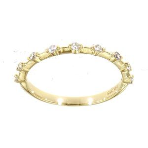Real Diamond Half Eternity Wedding Band Bridal Jewelry Yellow Gold